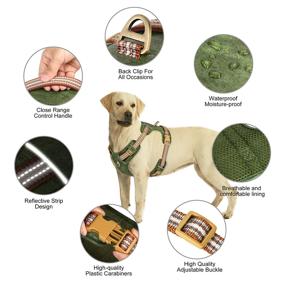 Safe & Adjustable Pet Harness with Reflective Belts
