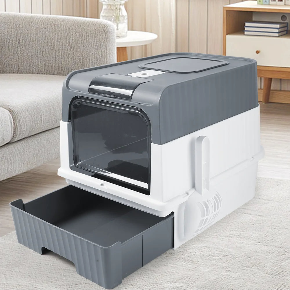 Hidden Cat Litter Box with Easy Clean Tray