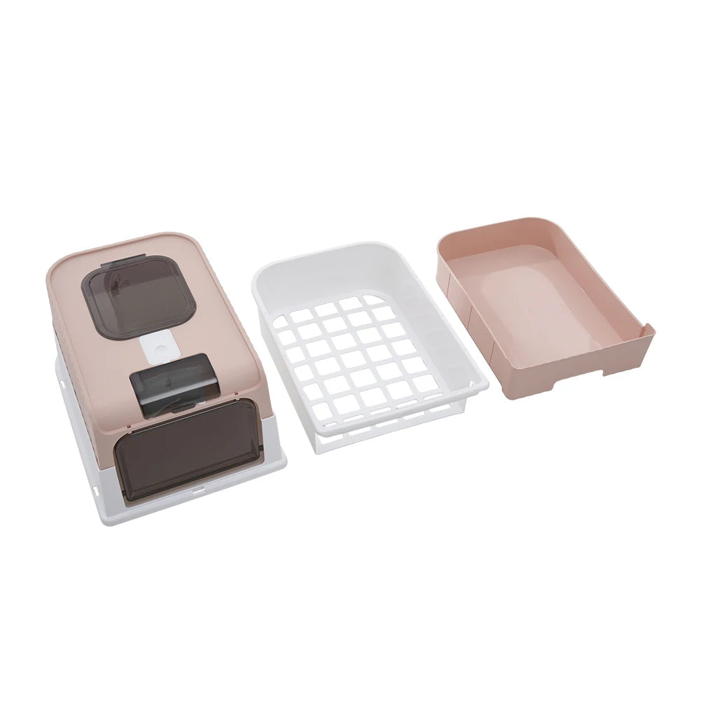 Odor Control Cat Litter Box with Easy Clean Tray