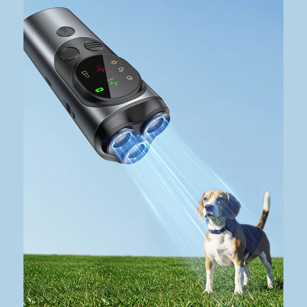 Portable Dog Trainer with Ultrasonic Bark Control and Flashlight