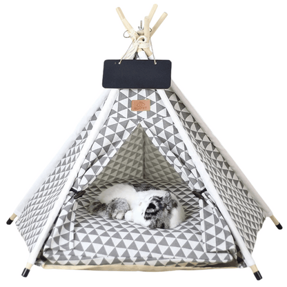 Cozy Small Pet Teepee House with Soft Washable Pad