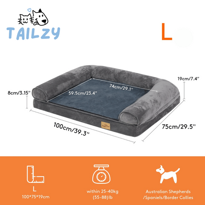 Large Comfort Dog Bed | Waterproof, Plush Sofa Pet Mattress