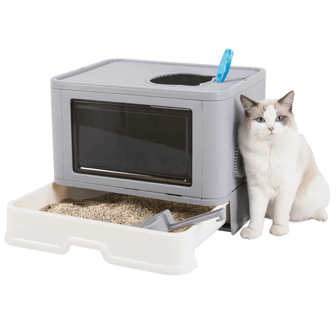 Large Hidden Cat Litter Box with Storage & Scoop - LifyPet