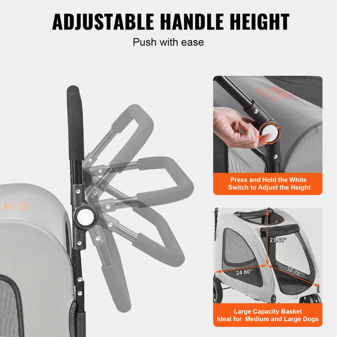 Large Pet Stroller for Big Dogs up to 72kg