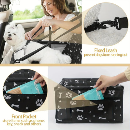 Secure Pet Car Carrier with Ventilated Mesh Panels
