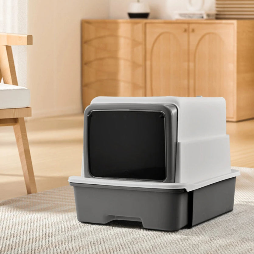 Odor Control Cat Litter Box with UV Light & Cleaning Tools