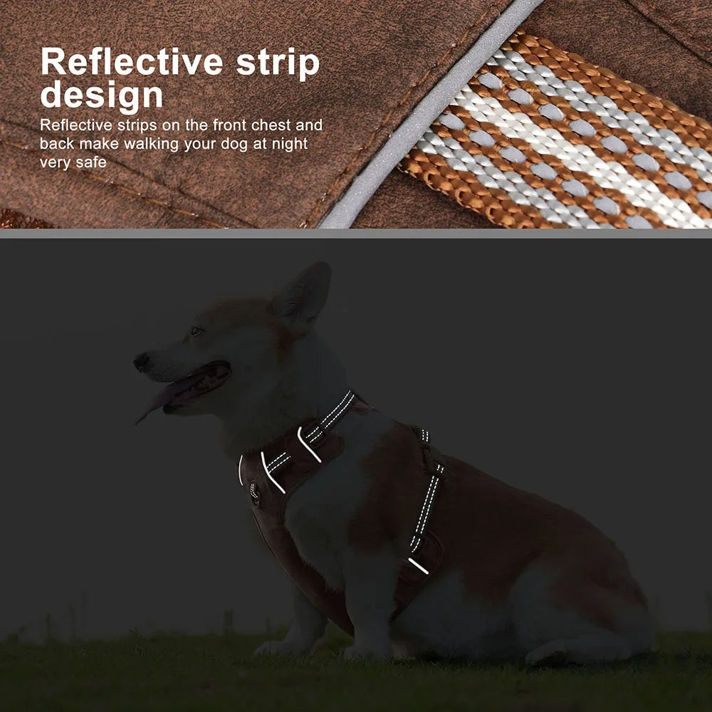Safe & Adjustable Pet Harness with Reflective Belts