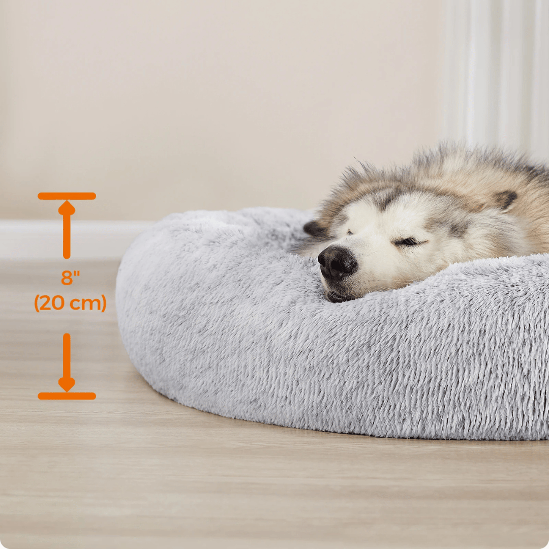Large Comfy Fleece Donut Dog Bed for Big Dogs