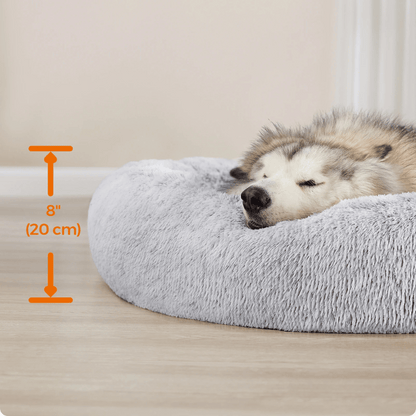 Large Comfy Fleece Donut Dog Bed for Big Dogs