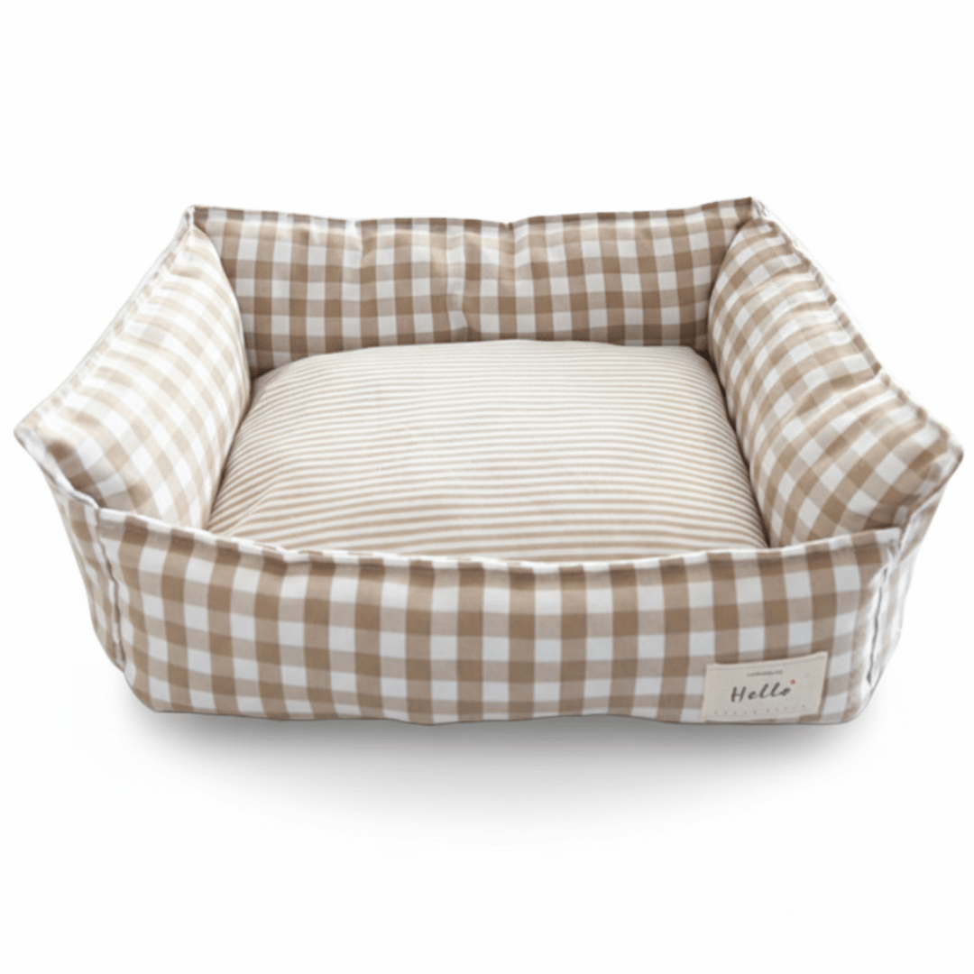 Plaid Small Pet Bed for Dogs and Cats