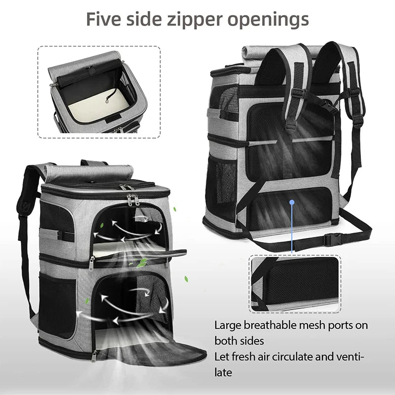 Breathable Pet Backpack for Cats and Small Dogs