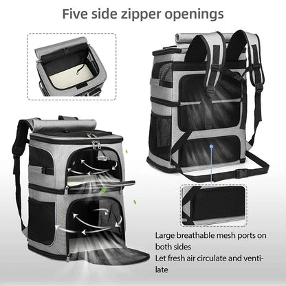 Breathable Pet Backpack for Cats and Small Dogs