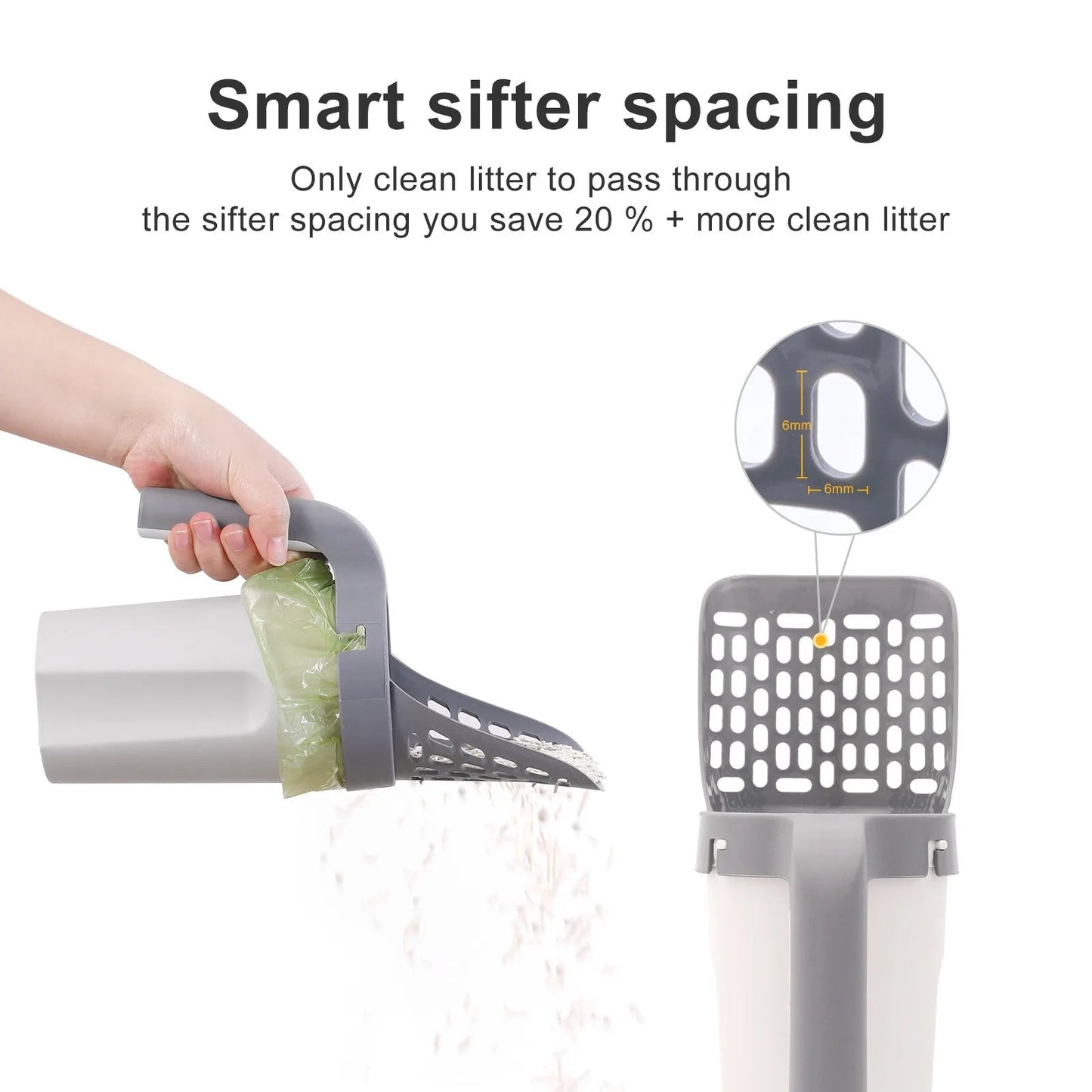 Convenient Cat Litter Box Scoop with Built-In Trash Can