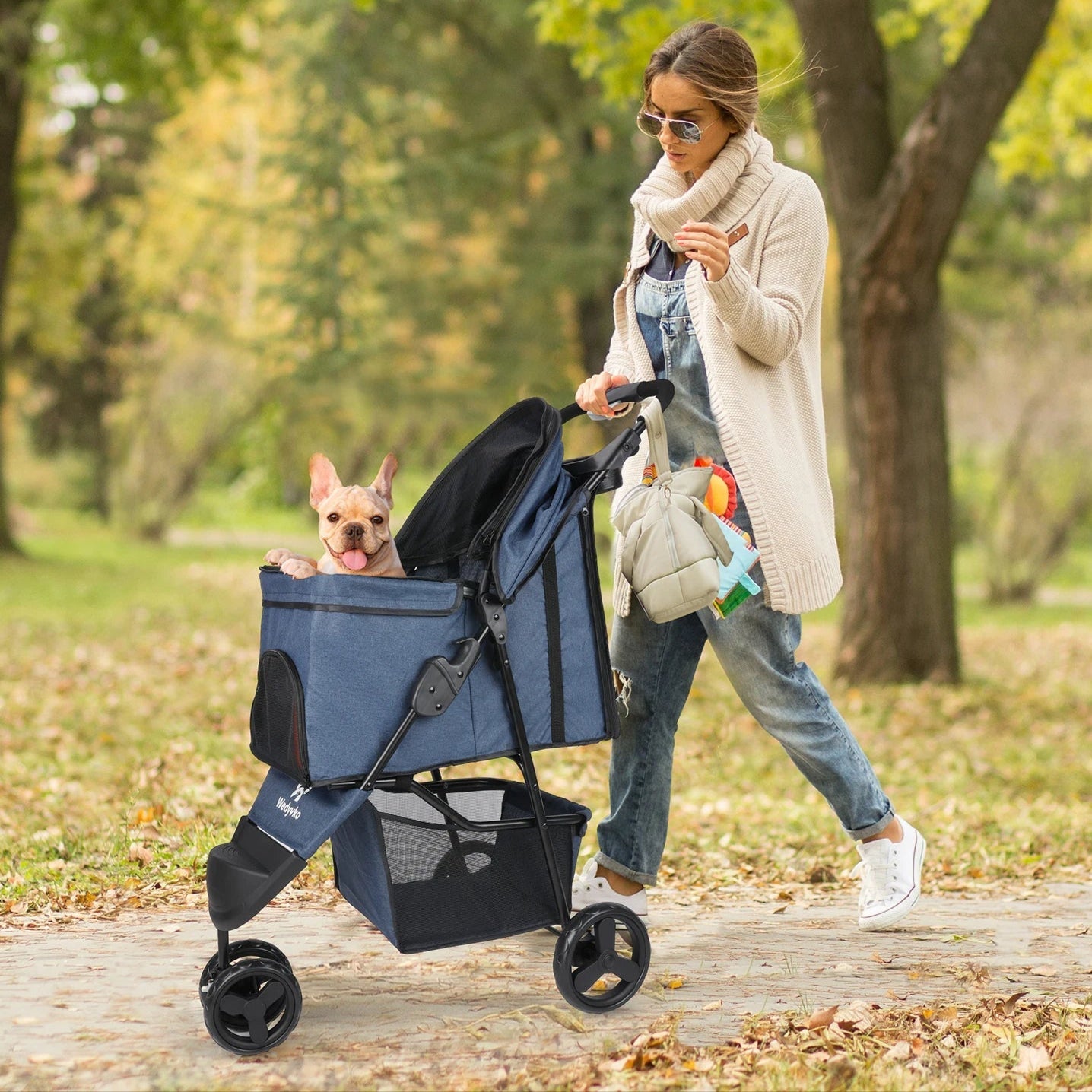 Lightweight Pet Stroller with Large Storage Compartment
