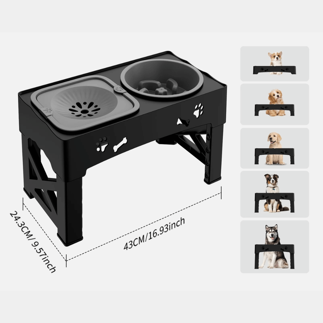 Easy Feed Elevated Dog Bowl Stand | Adjustable Pet Feeder