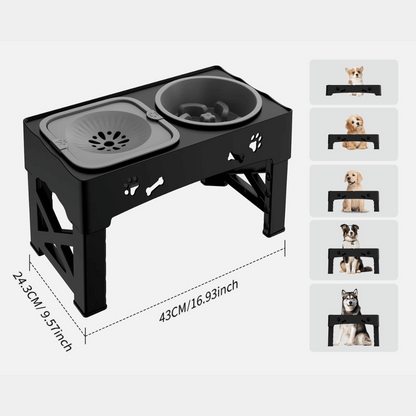 Easy Feed Elevated Dog Bowl Stand | Adjustable Pet Feeder