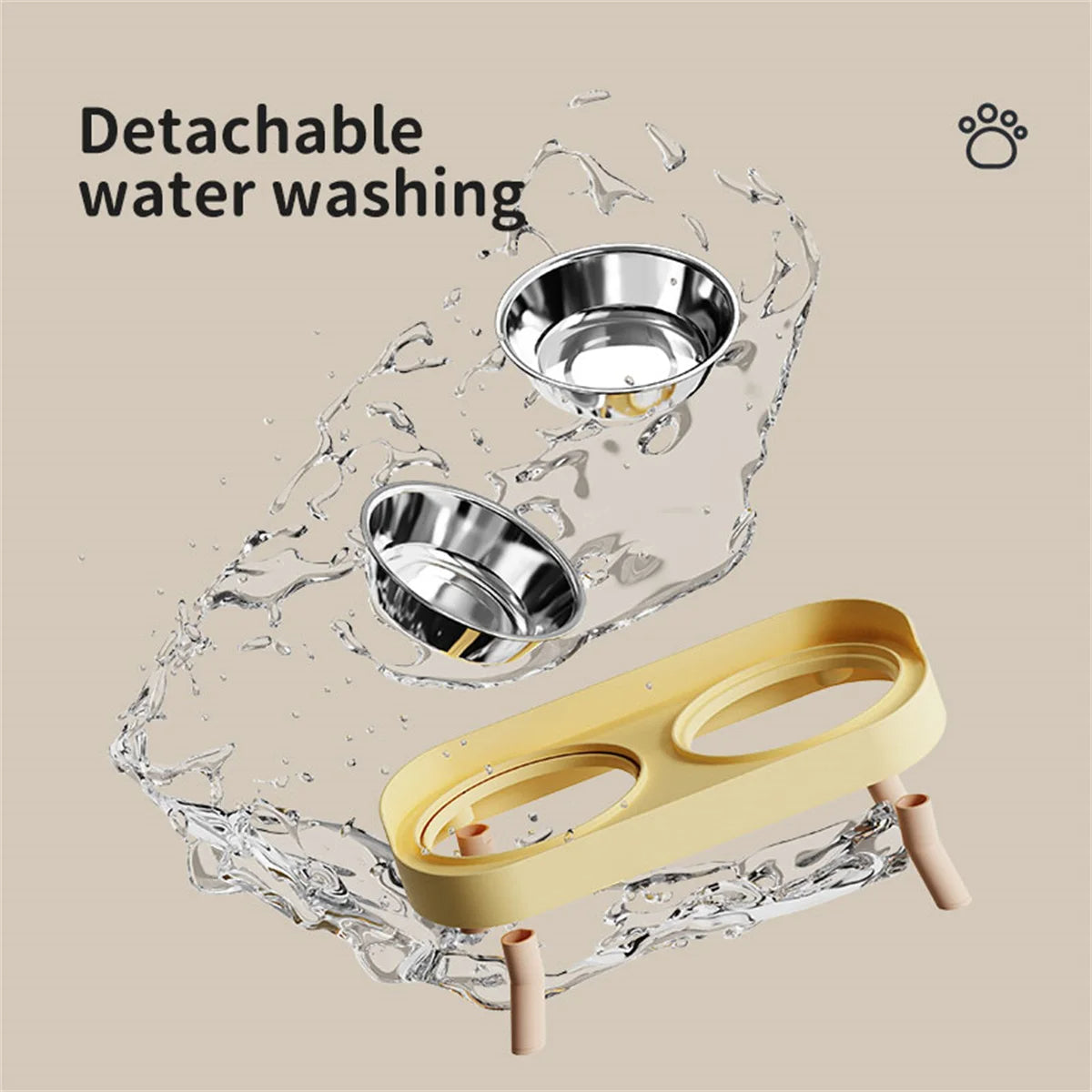 Elevated Stainless Steel Dual Dog Food Bowls