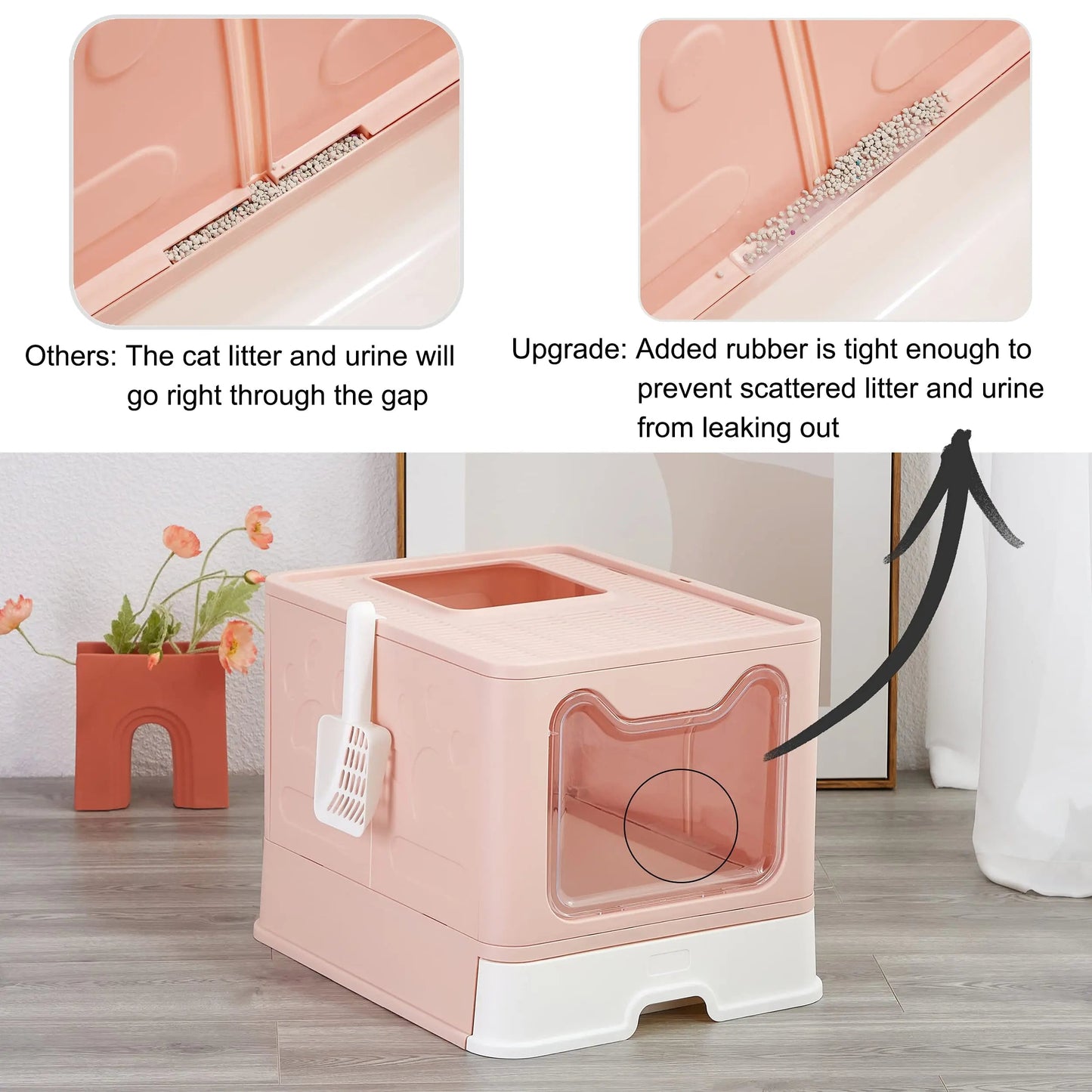 Hidden Cat Litter Box with Odor Control & Cleaning Tools