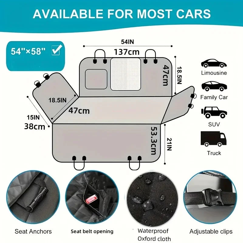 Pet Car Seat Protector Cover for Rear Seats