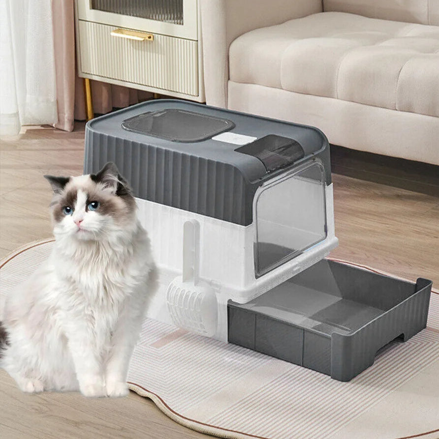 Hidden Cat Litter Box with Easy Clean Tray