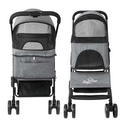 Portable Pet Stroller with Detachable Carrier and Car Seat