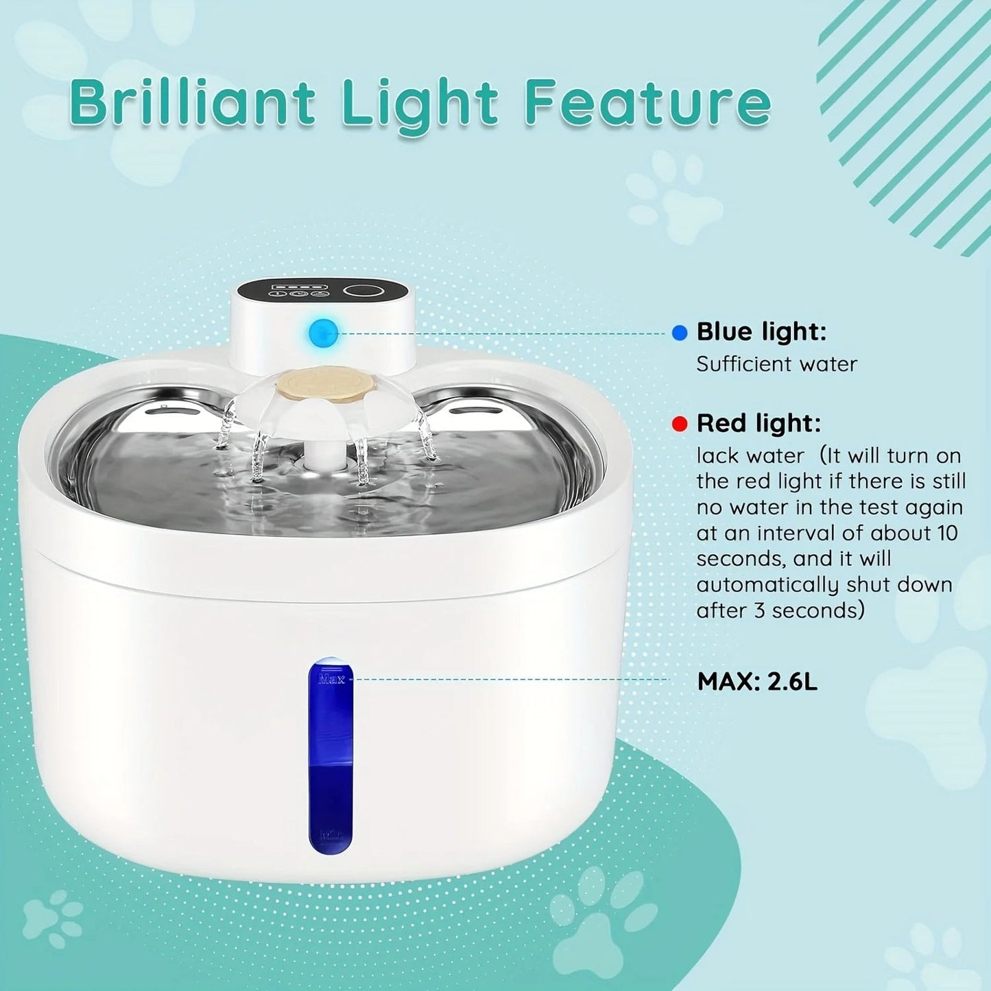 Automatic Refill Pet Water Dispenser for Cats and Dogs