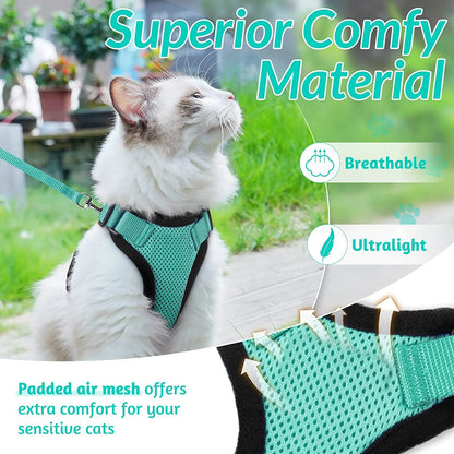 Comfortable Breathable Cat Harness Leash Set