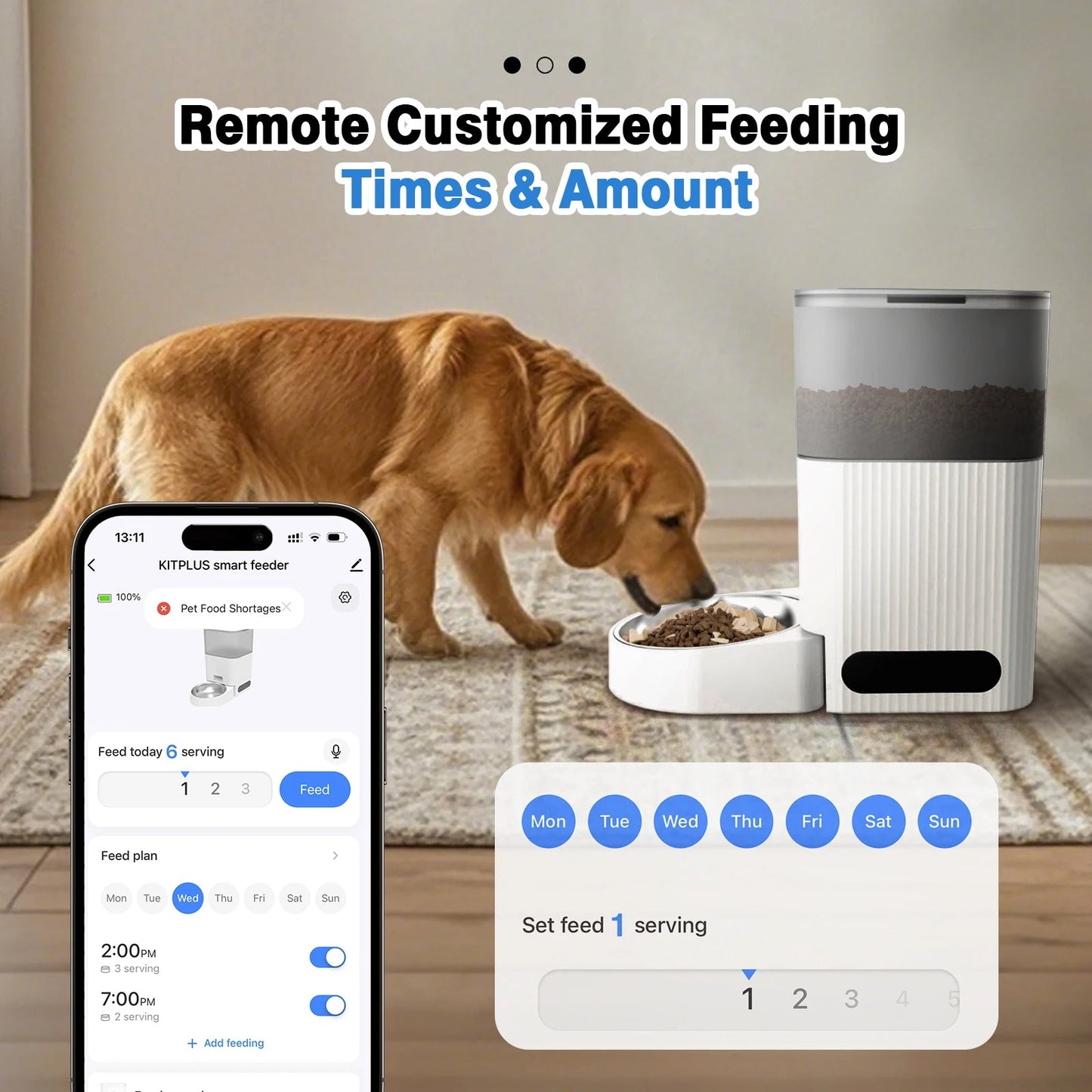 Wi-Fi Automatic Pet Food Dispenser with Voice Recorder