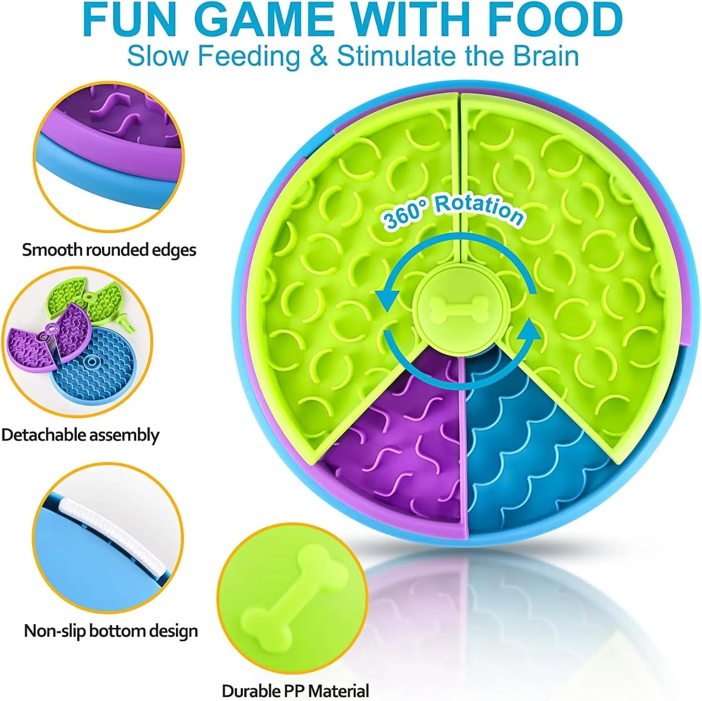 Interactive Slow Feed Dog Bowl for Fun Healthy Meals