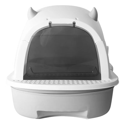 Easy Clean Cat Litter Box with Sliding Door