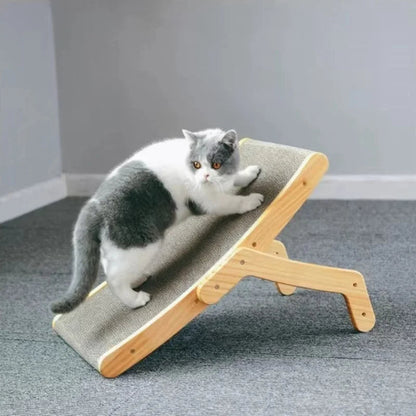 Durable Wooden Cat Scratcher with Adjustable Post