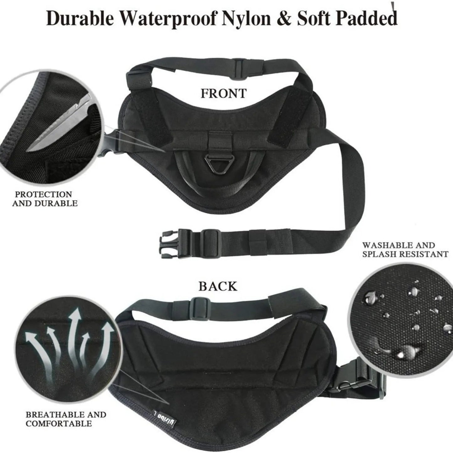 Comfortable Large Dog Harness with Padded Vest