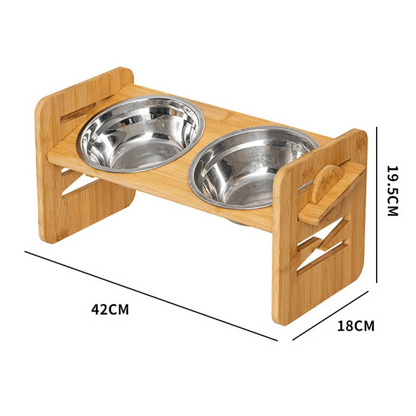 Portable Pet Feeder with Adjustable Height & 2 Metal Bowls