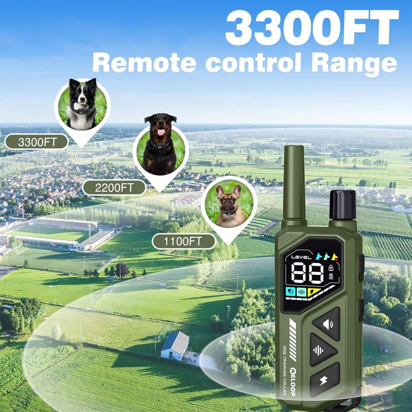 Adjustable Remote Dog Training Collar & Anti Bark Device