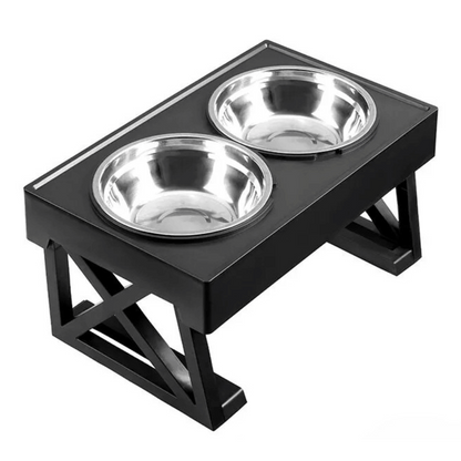 Elevated Dog Feeder with Adjustable Stand and Stainless Bowls