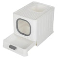 Hidden Cat Litter Box with Dual Doors & Easy Clean Tray