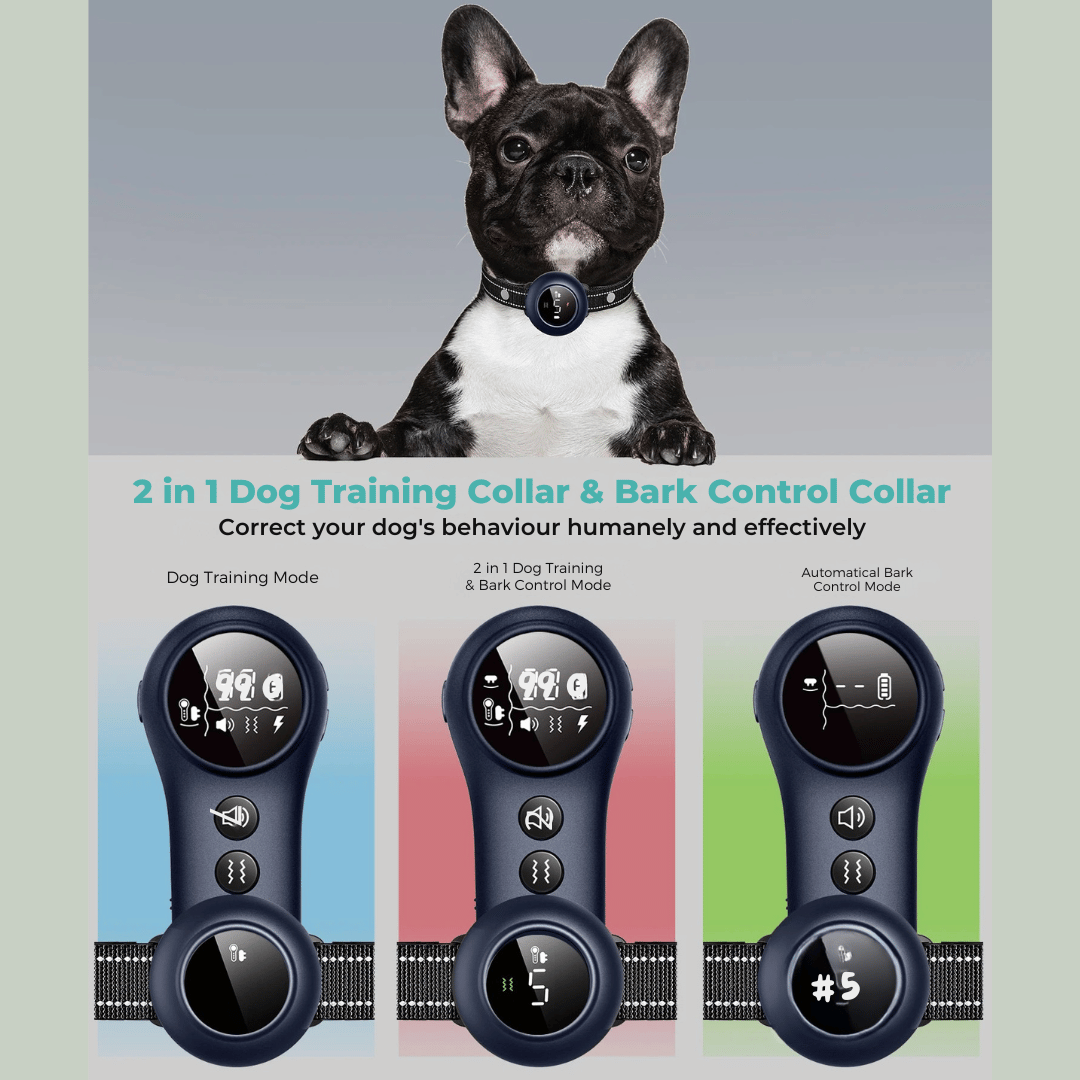 Rechargeable 2-in-1 Dog Training Collar & Anti Bark Device