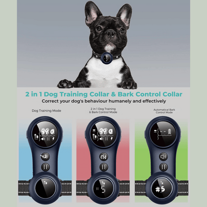 Rechargeable 2-in-1 Dog Training Collar & Anti Bark Device