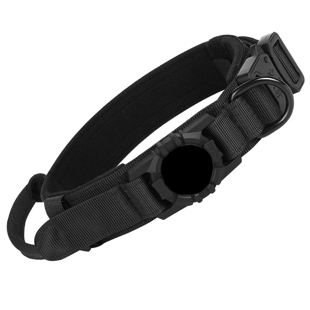 Durable Tactical Dog Collar with AirTag Holder