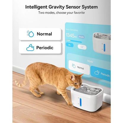 Intelligent Pet Water Fountain with Auto Sensor & Stainless Tray