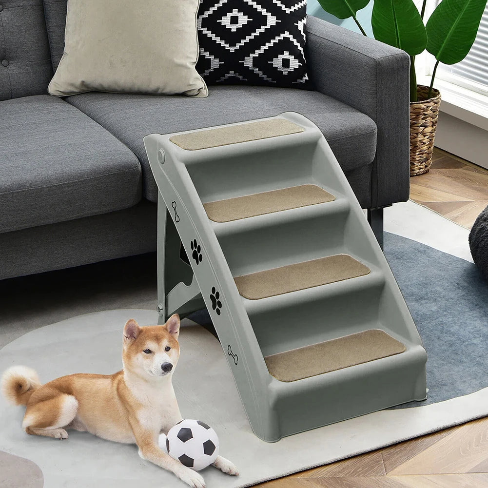 Compact Collapsible Pet Stairs for Small Dogs & Cats