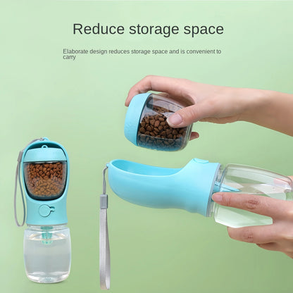 Travel Dog Water Bottle & Food Bowl Container