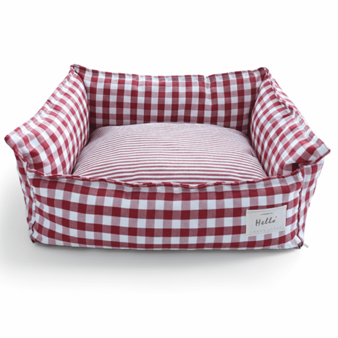 Plaid Small Pet Bed for Dogs and Cats