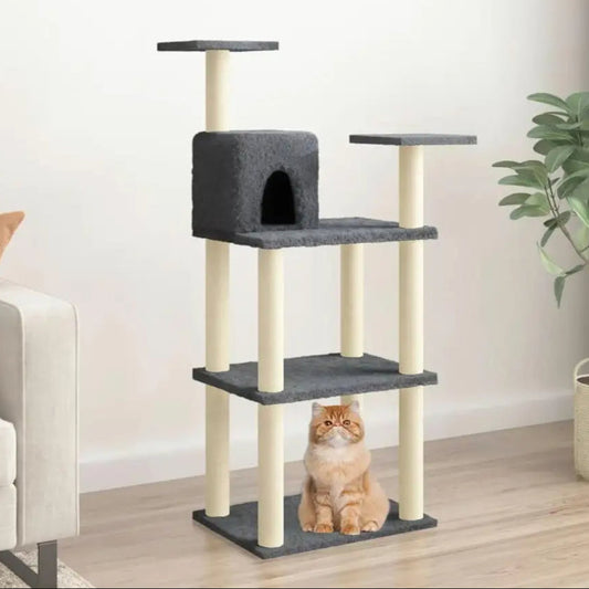 Tall Cat Tower with Cozy Hideout & Scratching Posts - LifyPet