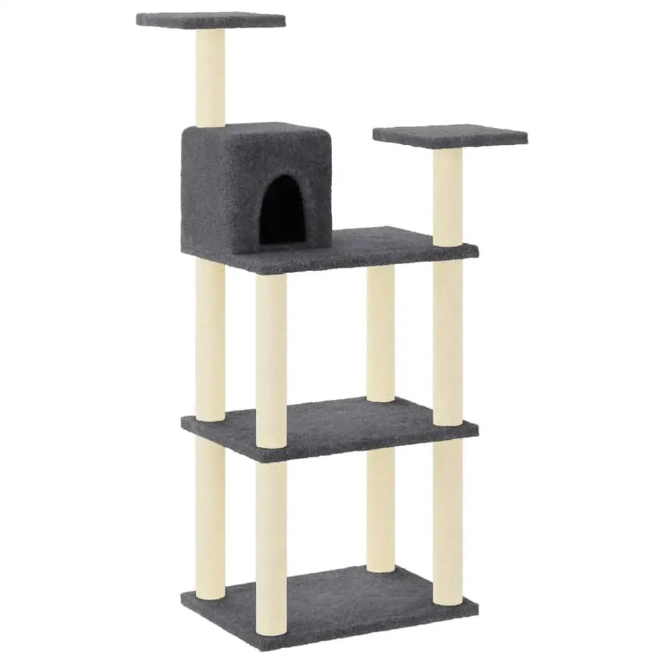 Tall Cat Tower with Cozy Hideout & Scratching Posts