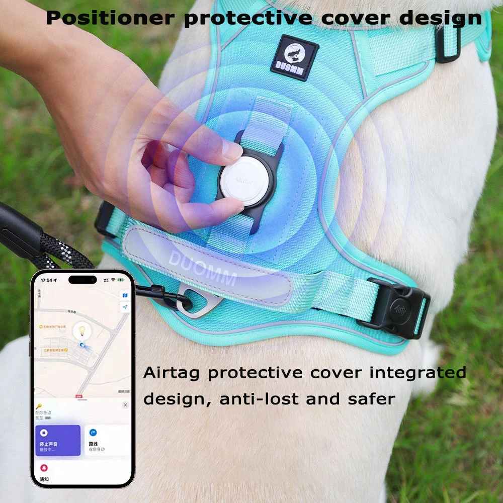 Durable Padded Dog Harness with Leash Clip and ID Holder