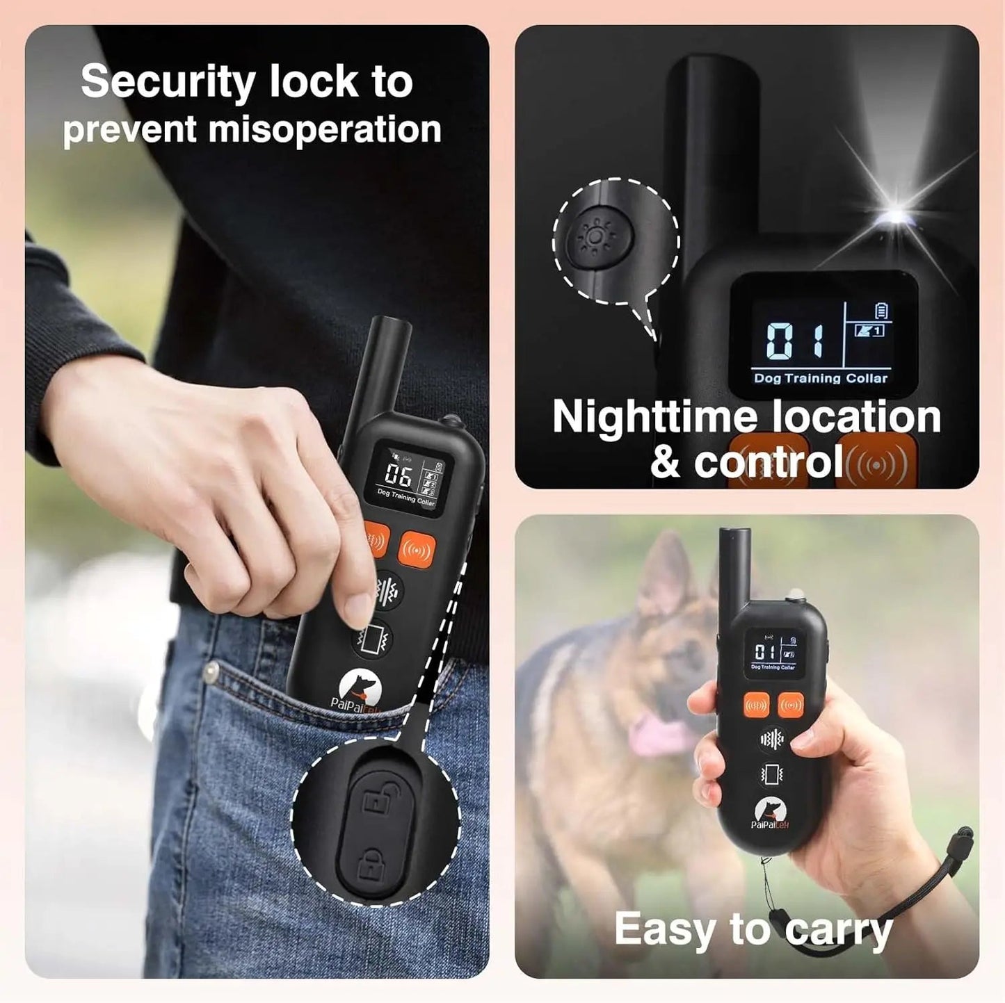 Gentle Dog Training Collar with Remote Vibrate Alert