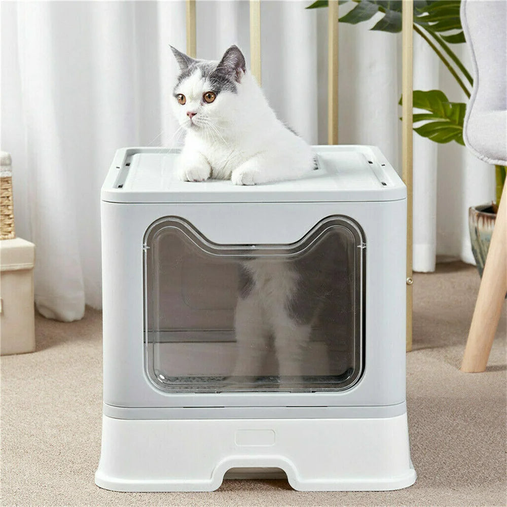 Hidden Cat Litter Box with Odor Control & Cleaning Tools