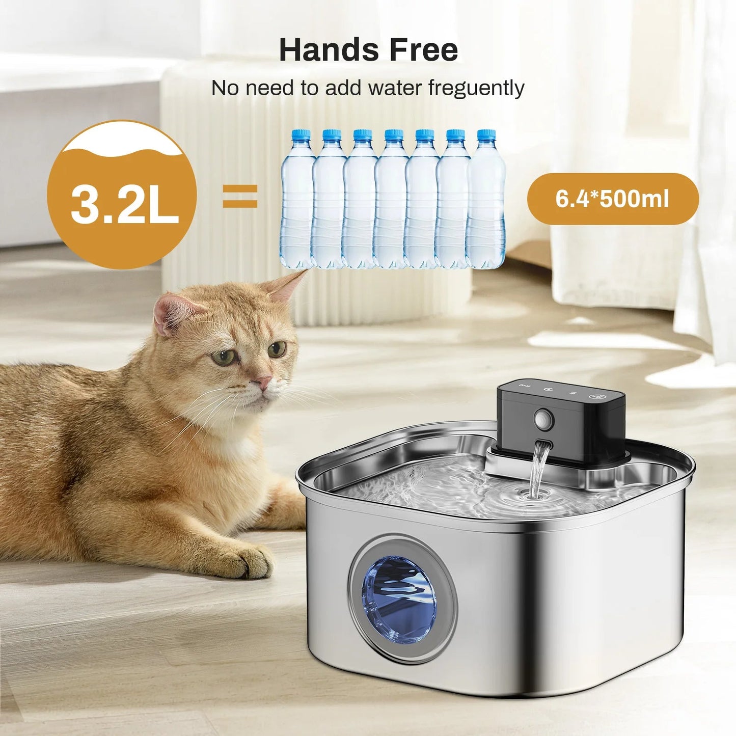 Silent Automatic Pet Water Fountain with USB Charging