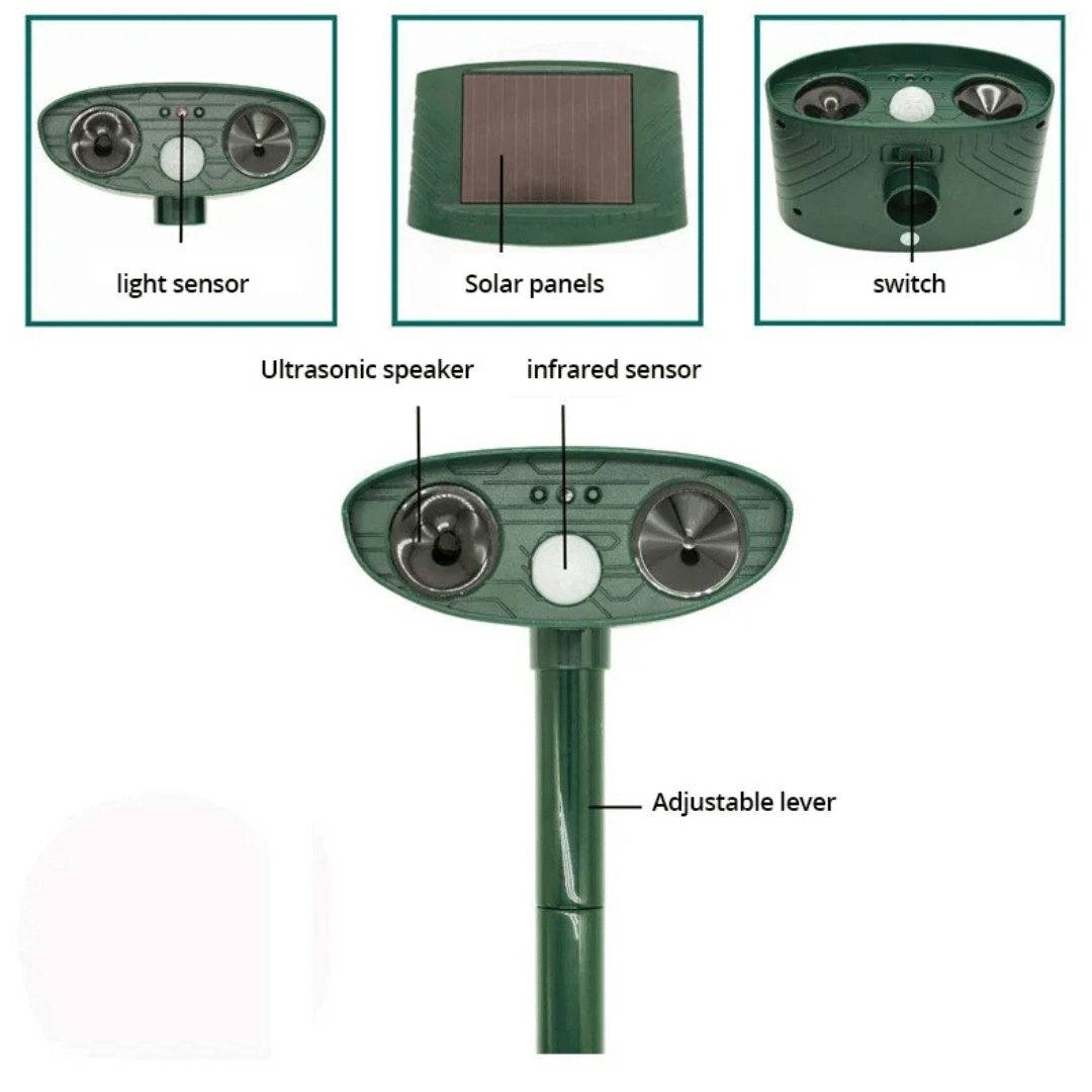 Solar Powered Pest Repeller for Garden and Yard